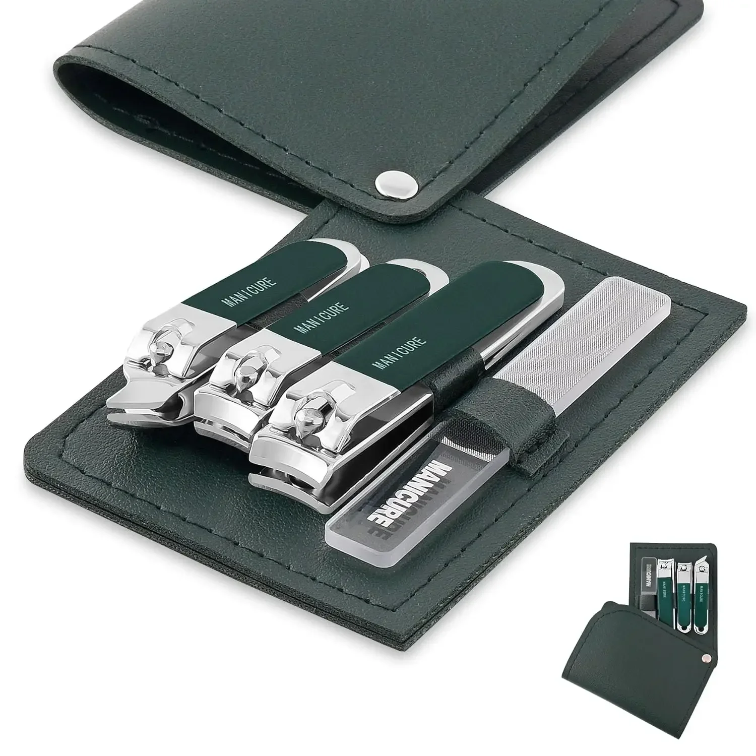 Mens Grooming Travel Kit - 4 Pcs Steel Nail Clipper Manicure