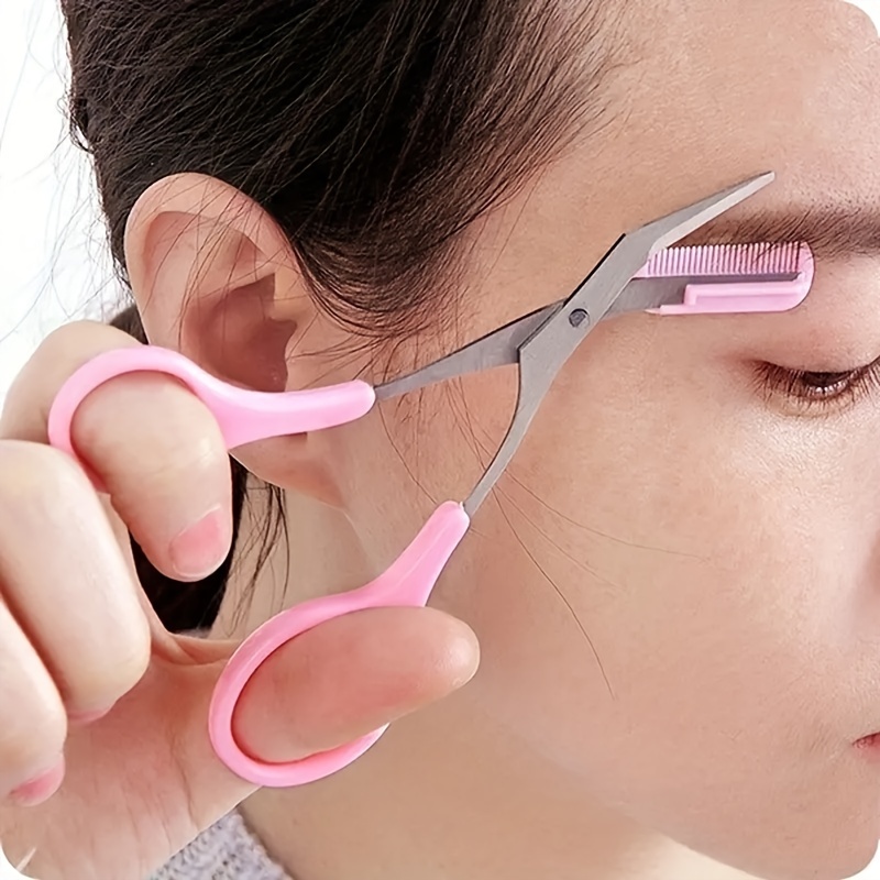 Men'S Grooming Makeup - Eyebrow Trimmer Scissor With Comb Lady