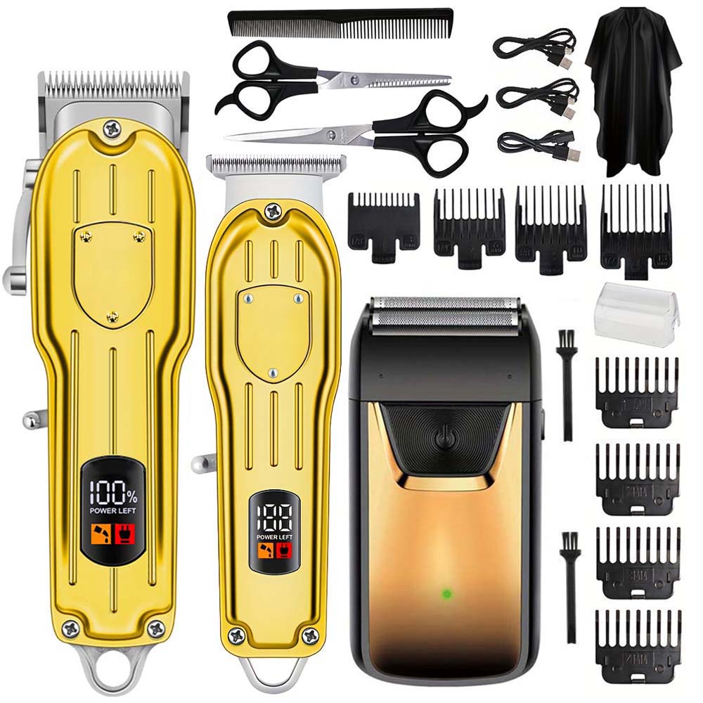 Men Grooming Outfit - Professional Hair Clipper Set with LCD