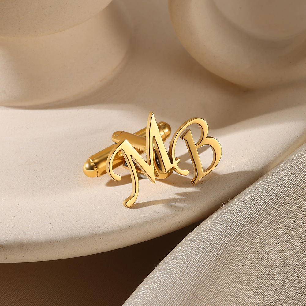 Men'S Grooming - Customized Initial Letter Cufflinks For Men