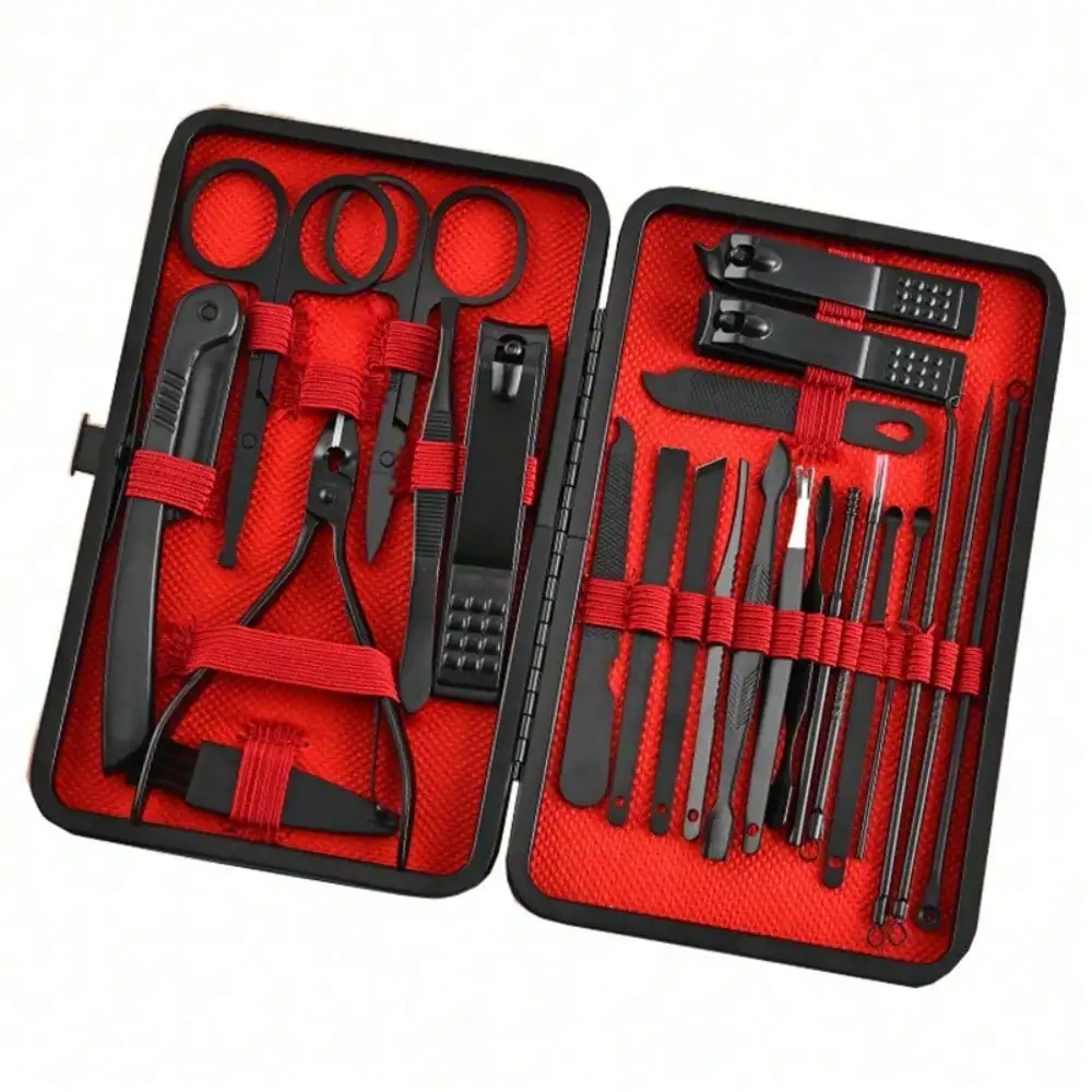 Mens Grooming Travel Kit - 8/24pcs Professional Manicure Set & Pedicure