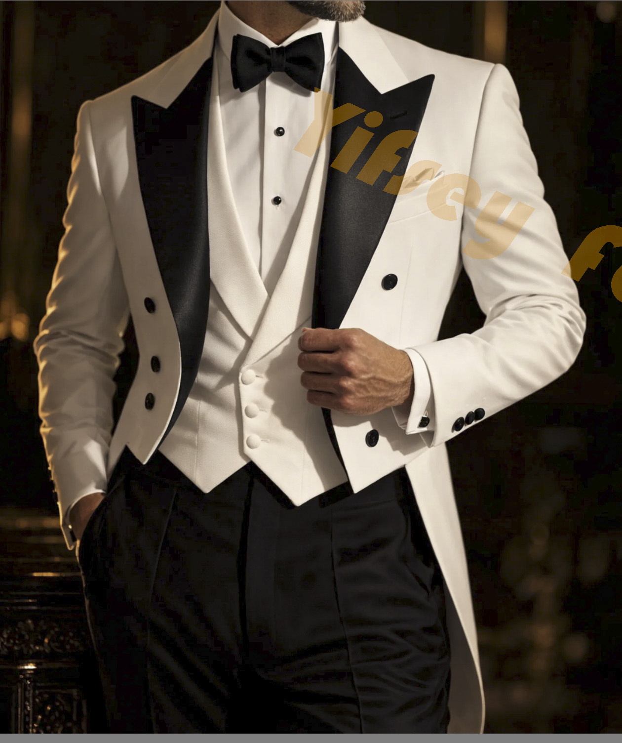 White Tailcoat Black Pants Men - огляд і ціна Men Grooming Outfit