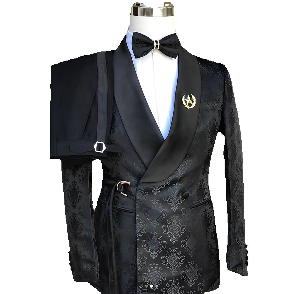 Black Pattern Men's Suit 2-pie - огляд і ціна Men Grooming Outfit