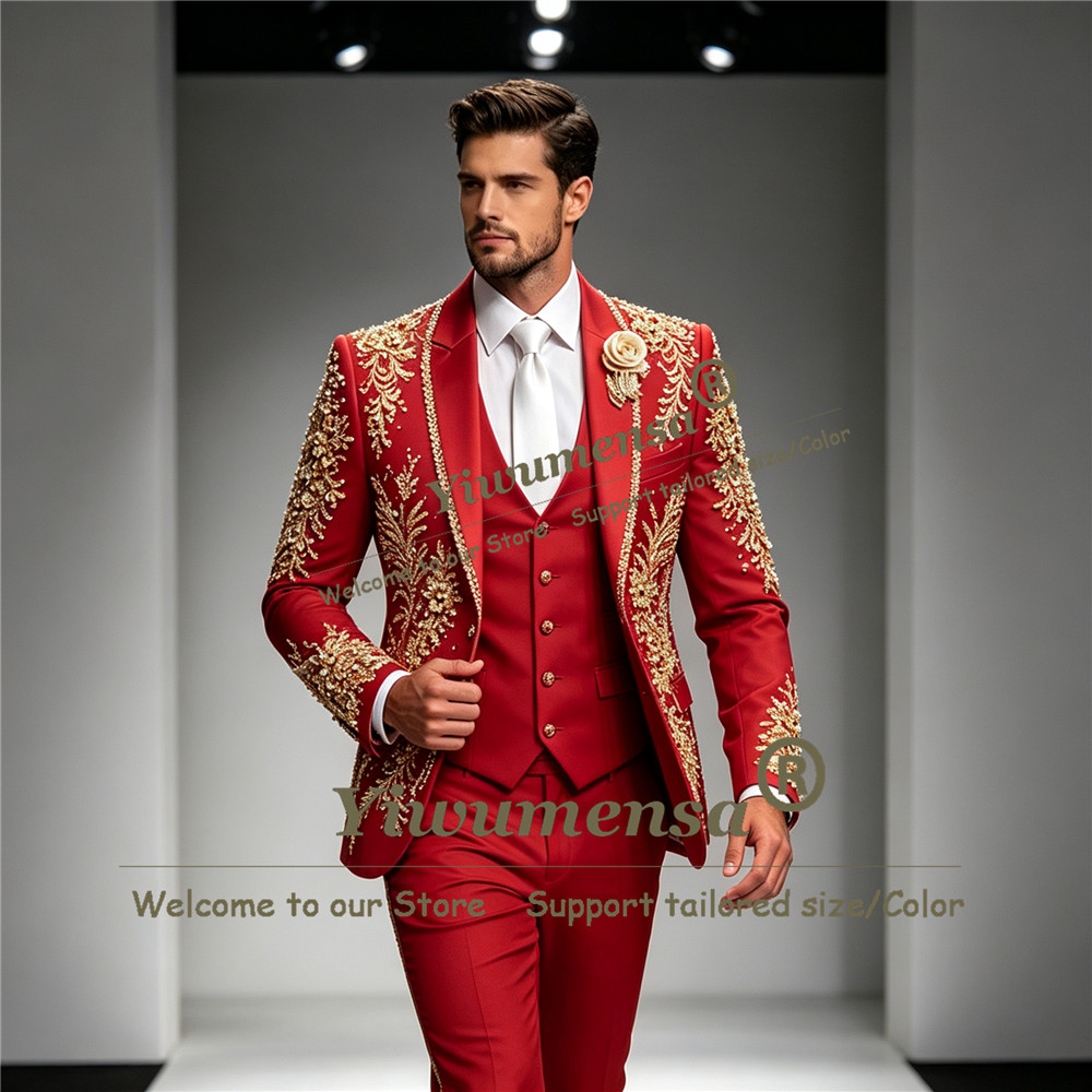 Luxury Crystals Beadwork Suit  - огляд і ціна Men Grooming Outfit