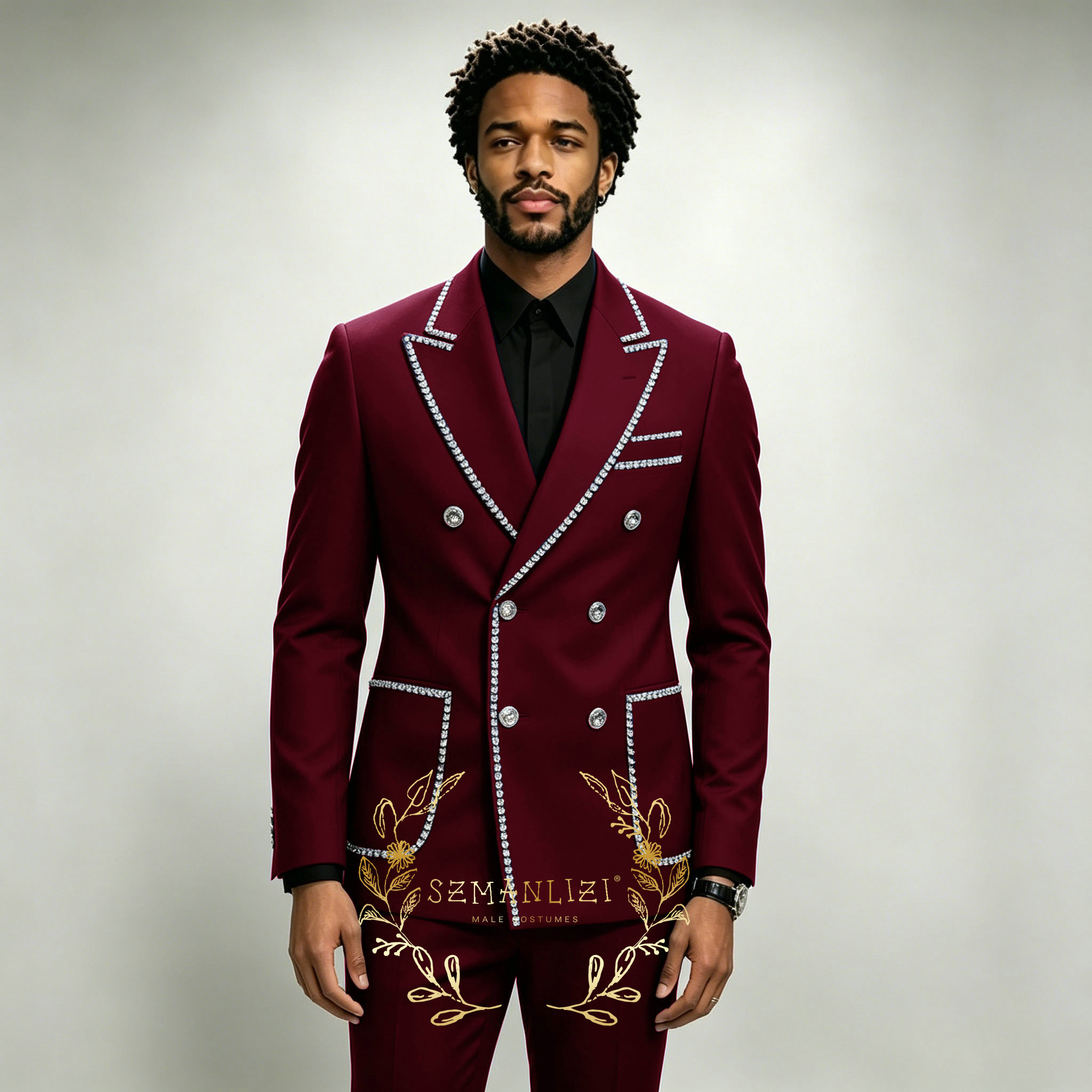 Luxury Men's Suits 2 Pieces Ro - огляд і ціна Men Grooming Outfit