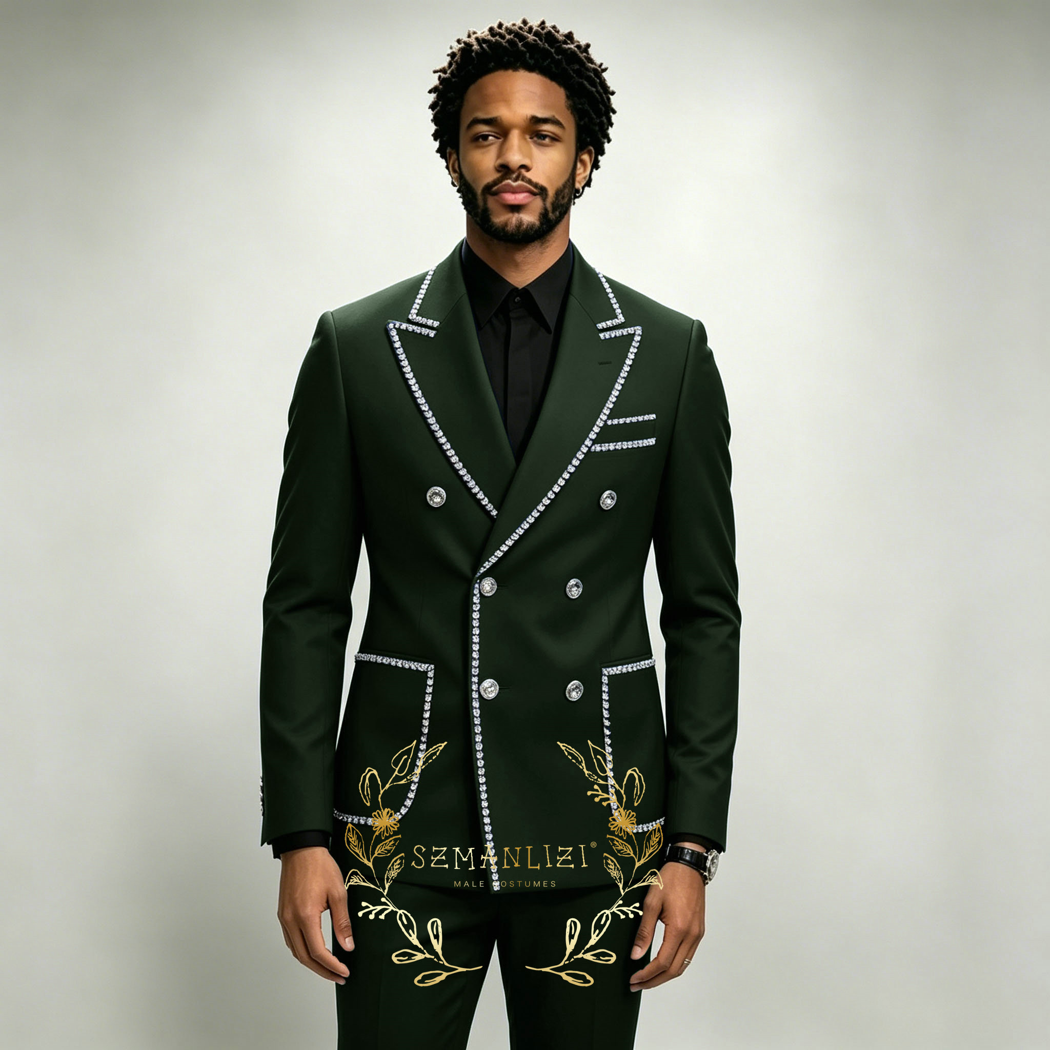 Luxury Men's Suits 2 Pieces Ro - огляд і ціна Men Grooming Outfit