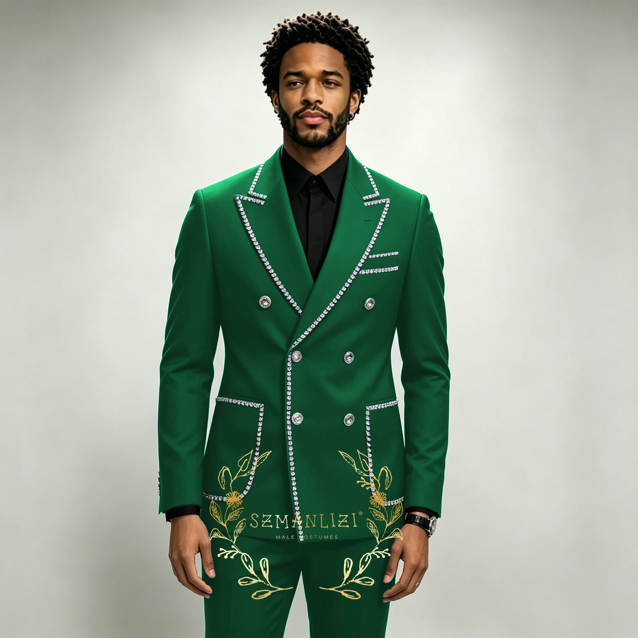 Luxury Men's Suits 2 Pieces Ro - огляд і ціна Men Grooming Outfit