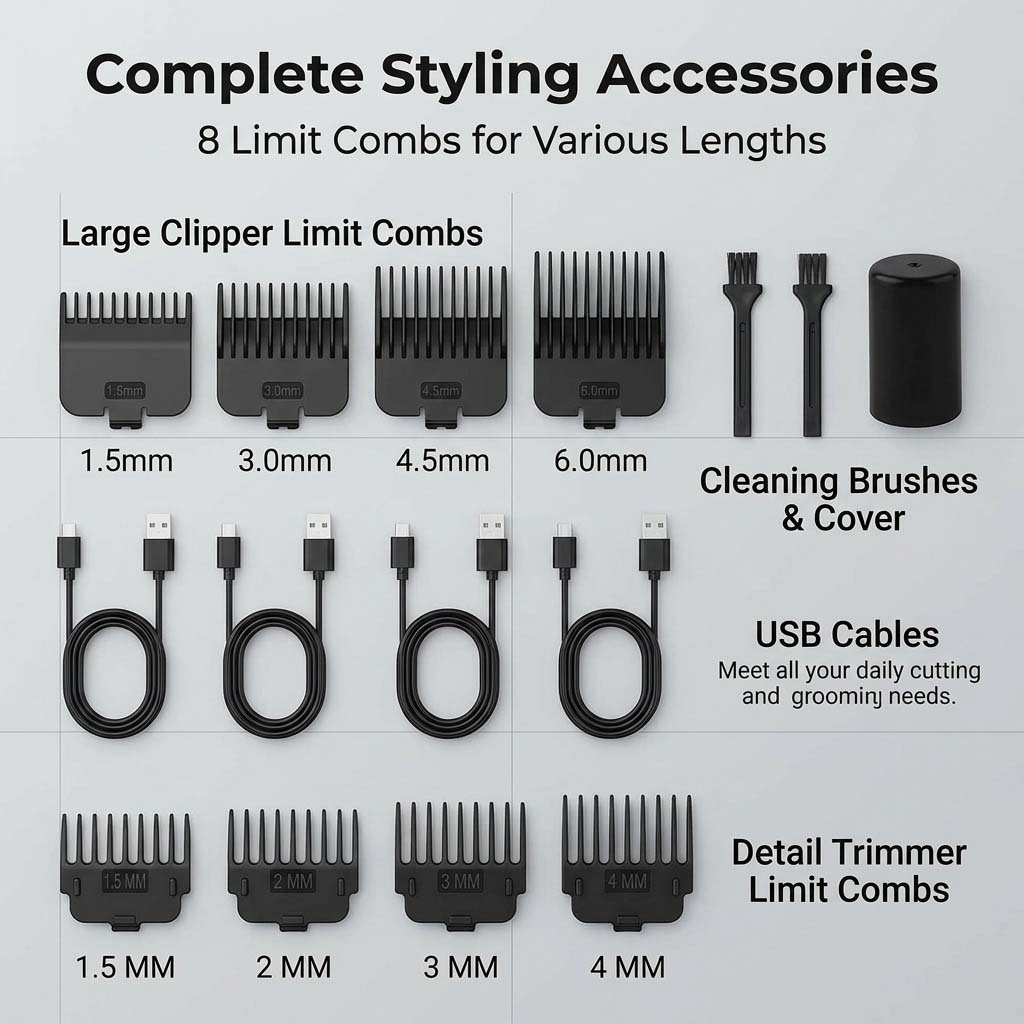 4 in 1 Men's Hair Clipper Set, - огляд і ціна Beard Trimmer Cordless