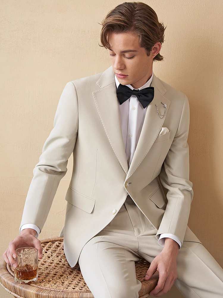Mens Suits Set Luxury Beige Kh - огляд і ціна Young Men'S Grooming