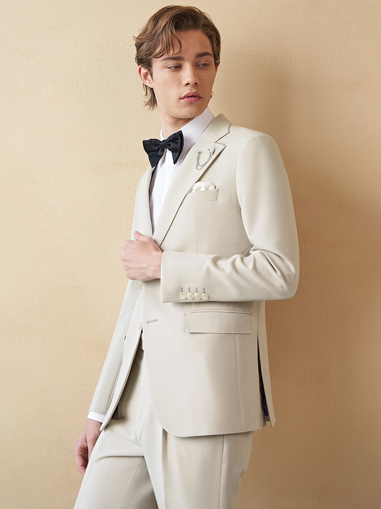 Mens Suits Set Luxury Beige Kh - огляд і ціна Young Men'S Grooming