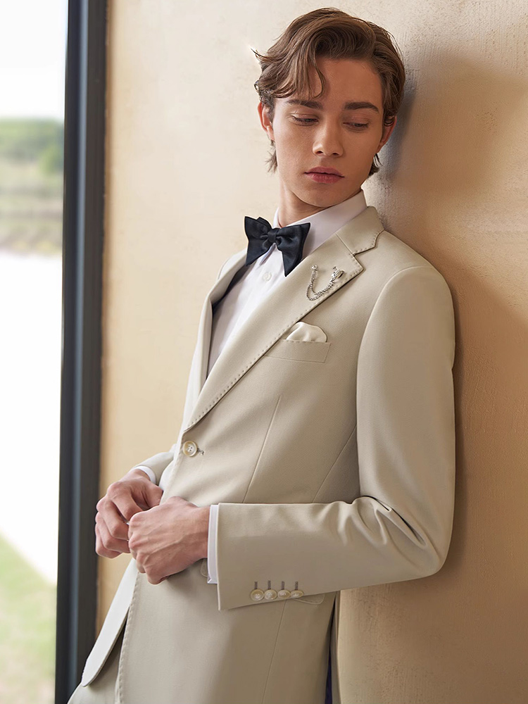 Mens Suits Set Luxury Beige Kh - огляд і ціна Young Men'S Grooming