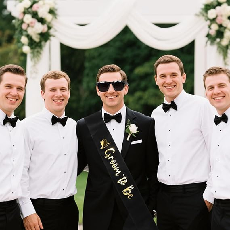 Groom To Be Black Satin Sash R - огляд і ціна Men Grooming Outfit